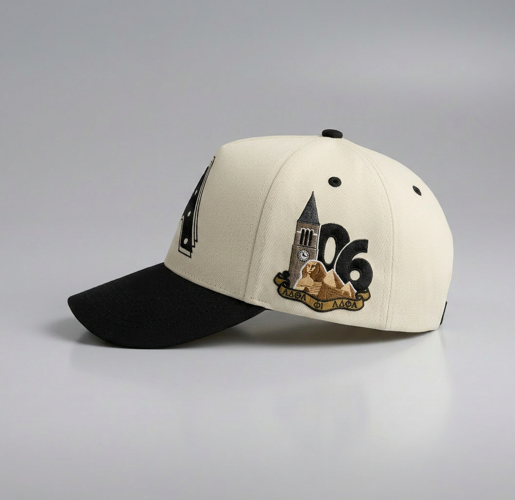 Clock Tower Snapback in Cream