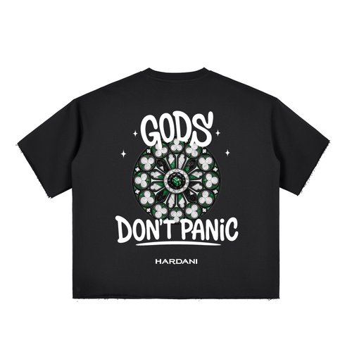 GODS Boxy Raw-Edge Tee - Black