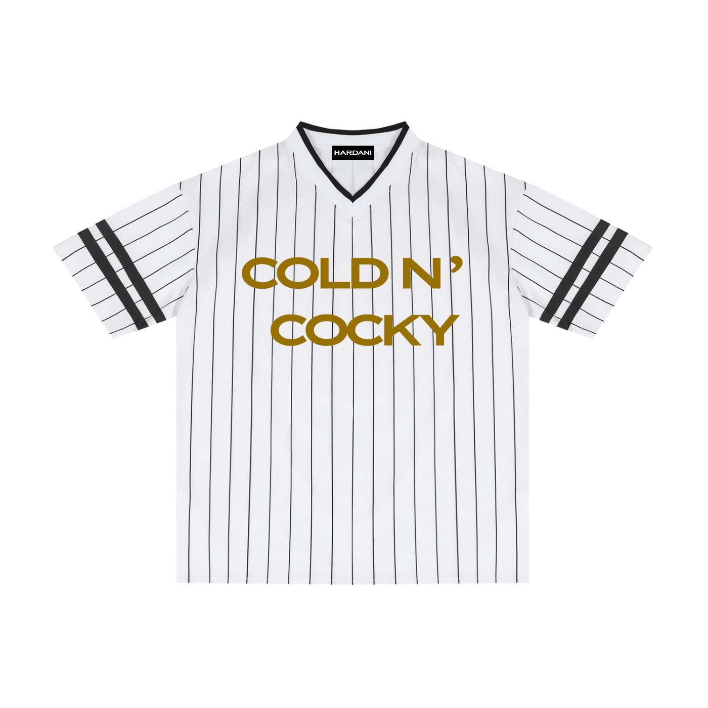 Cold N Cocky Striped V-Neck Tee