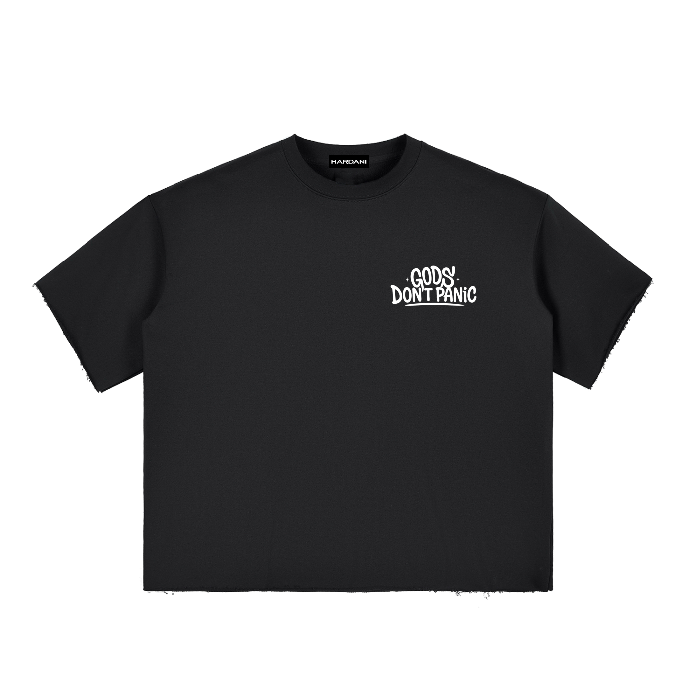 GODS Boxy Raw-Edge Tee - Black